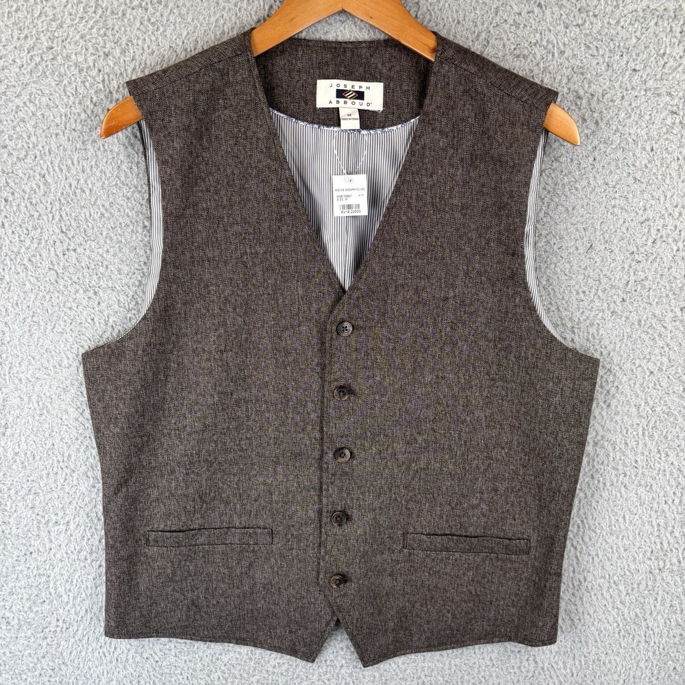 NEW Joseph Abboud Vest Mens‎ Medium Brown Waistcoat